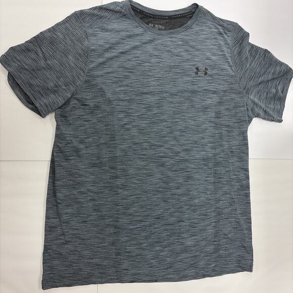 Under Armour Threadborne Shirt Mens 2XL Short Sleeve Grey - Picture 3 of 6